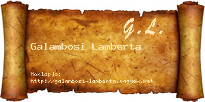 Galambosi Lamberta névjegykártya